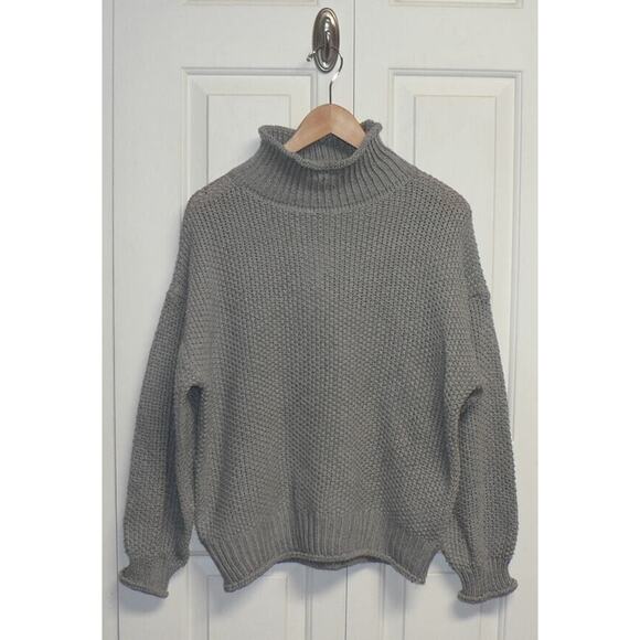 BB Dakota by Steve Madden Womens Chunky Knit Turtleneck Sweater in Grey SM $89 - Picture 4 of 6